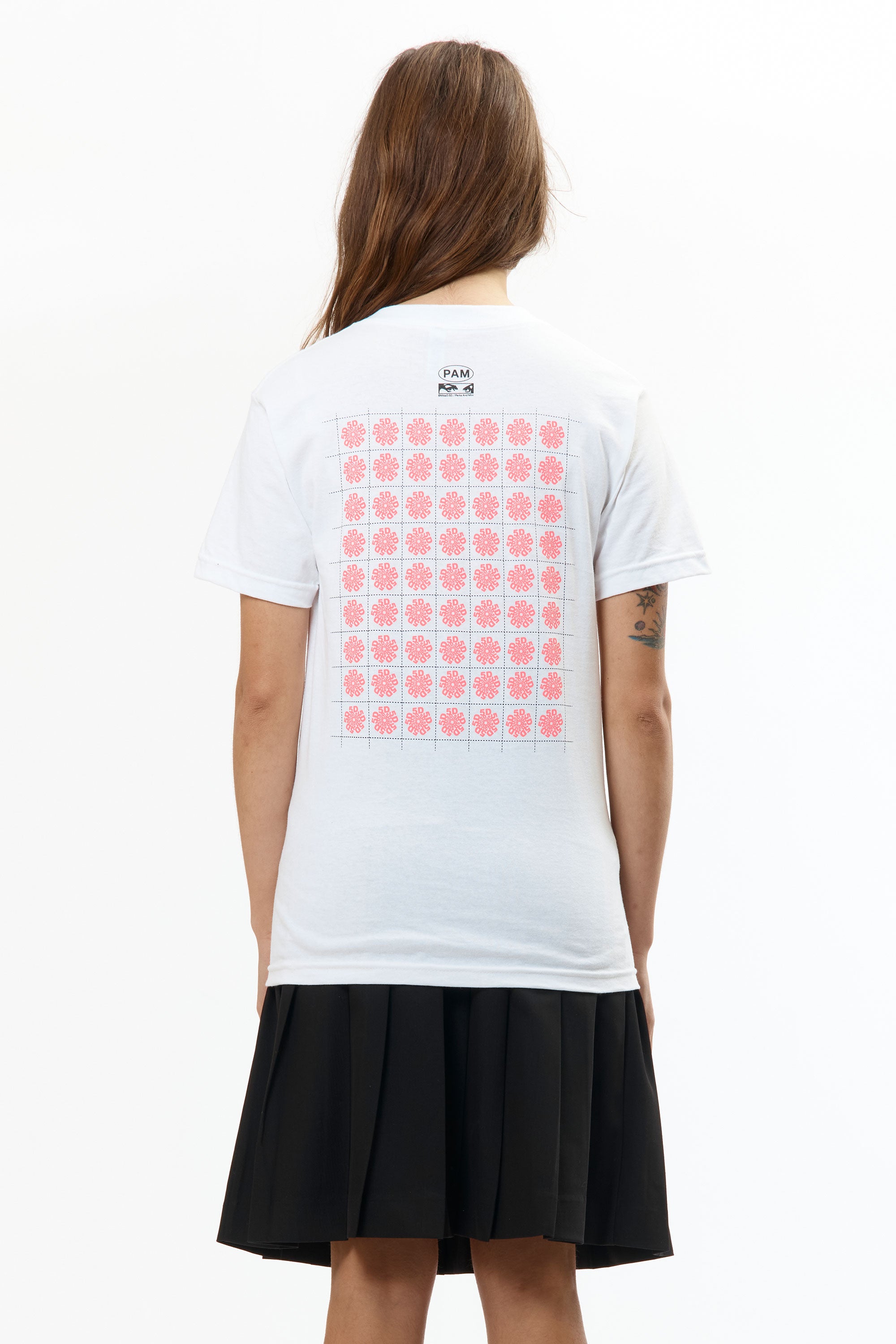 The 5D SHORT SLEEVE TEE WHITE available online with global shipping, and in PAM Stores Melbourne and Sydney.