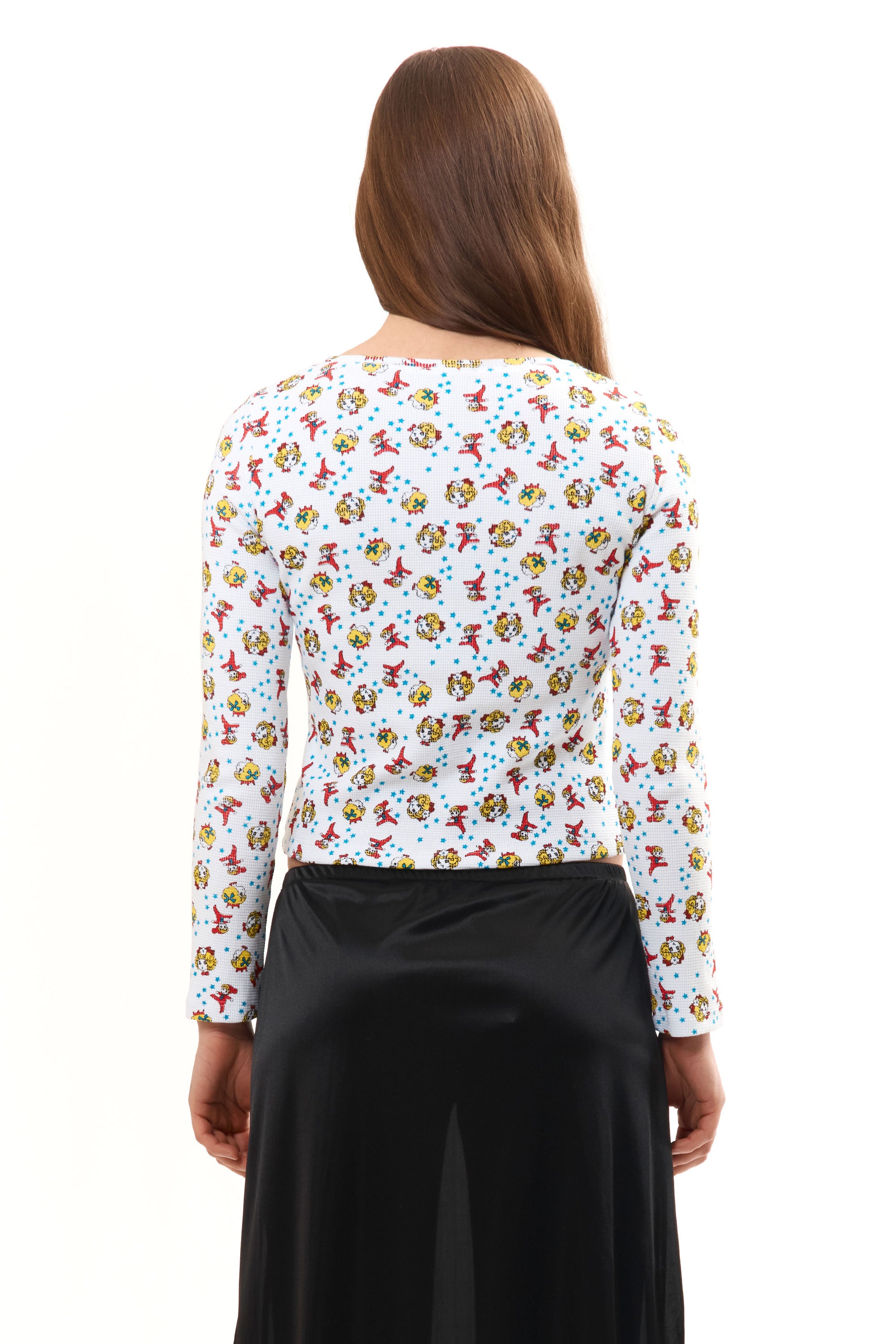 The GIRL BABY WHITE THERMAL TOP available online with global shipping, and in PAM Stores Melbourne and Sydney.