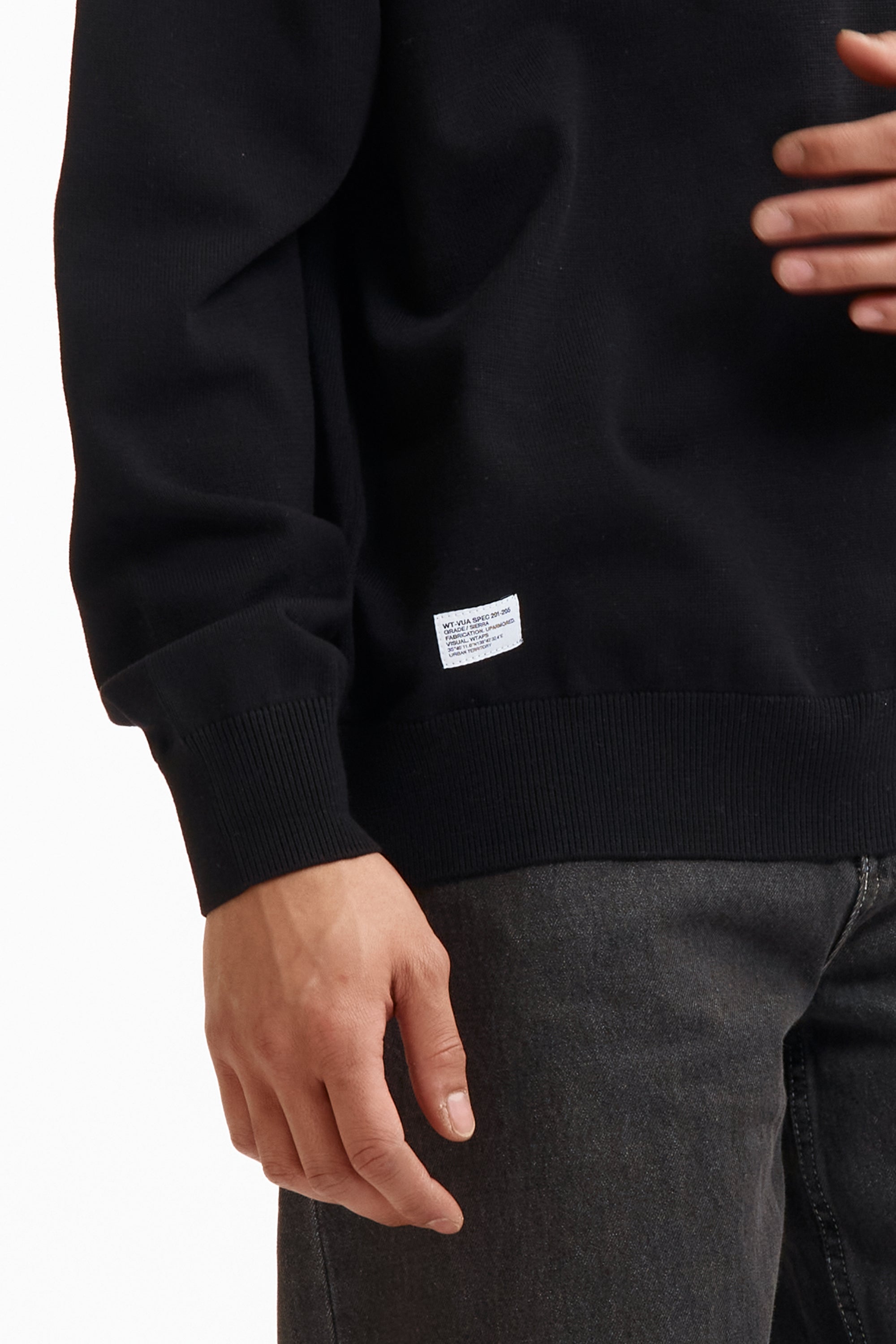 The CREW NECK AFA SWEATER BLACK available online with global shipping, and in PAM Stores Melbourne and Sydney.