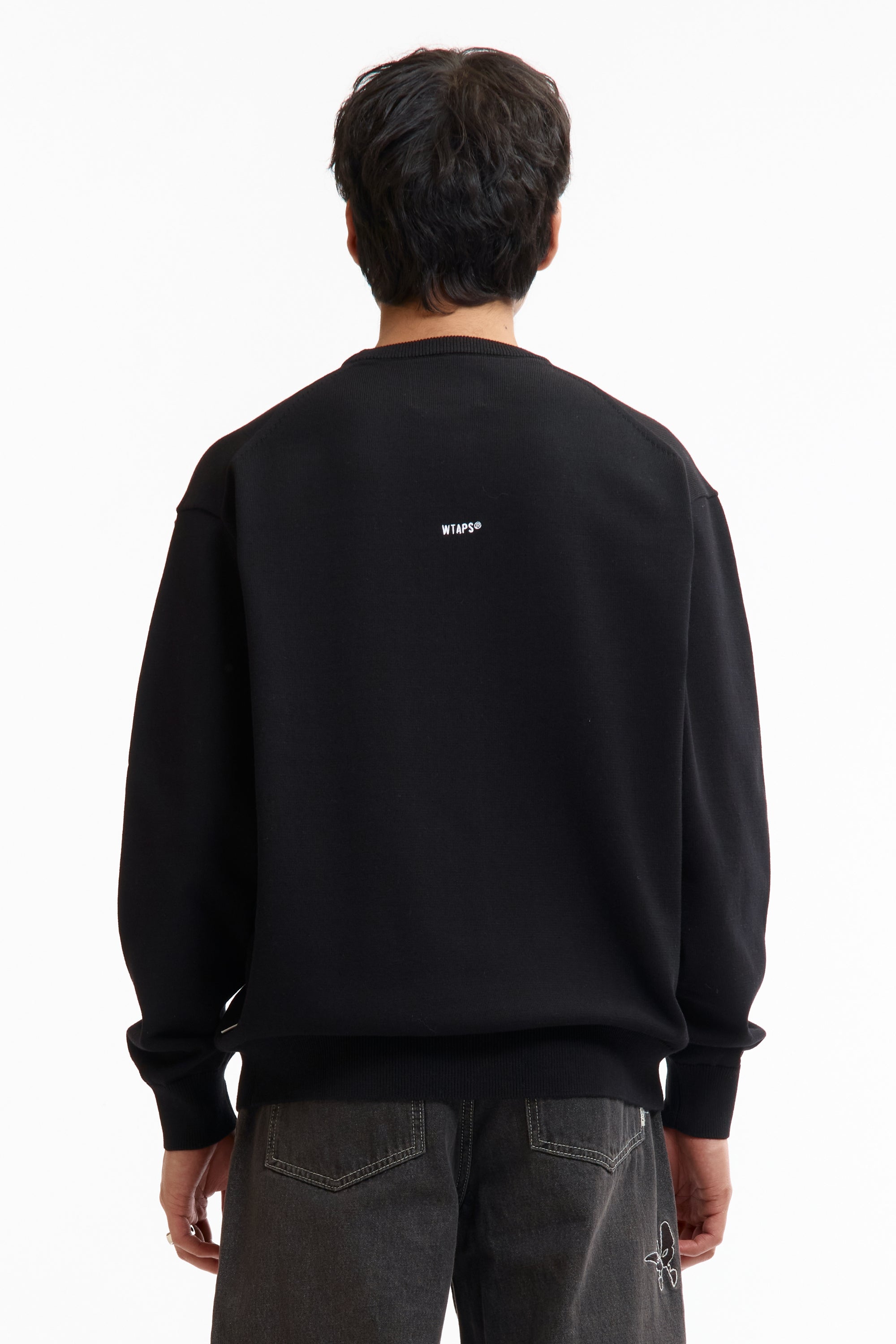 The CREW NECK AFA SWEATER BLACK available online with global shipping, and in PAM Stores Melbourne and Sydney.