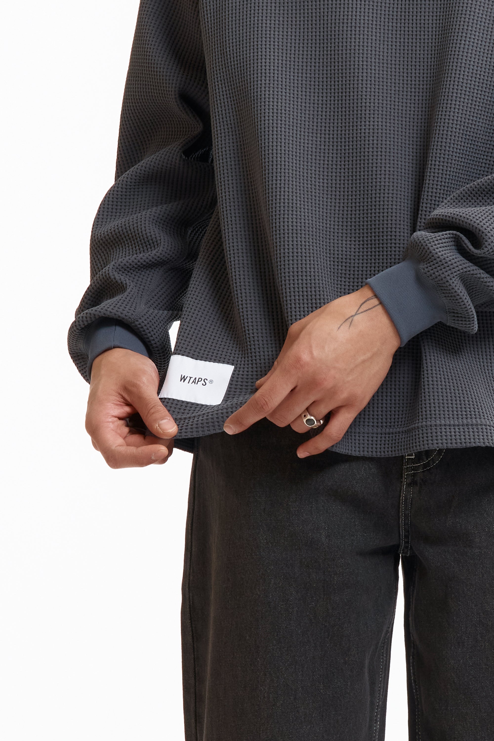 The SS26 WAFFLE POLY LS GREY available online with global shipping, and in PAM Stores Melbourne and Sydney.