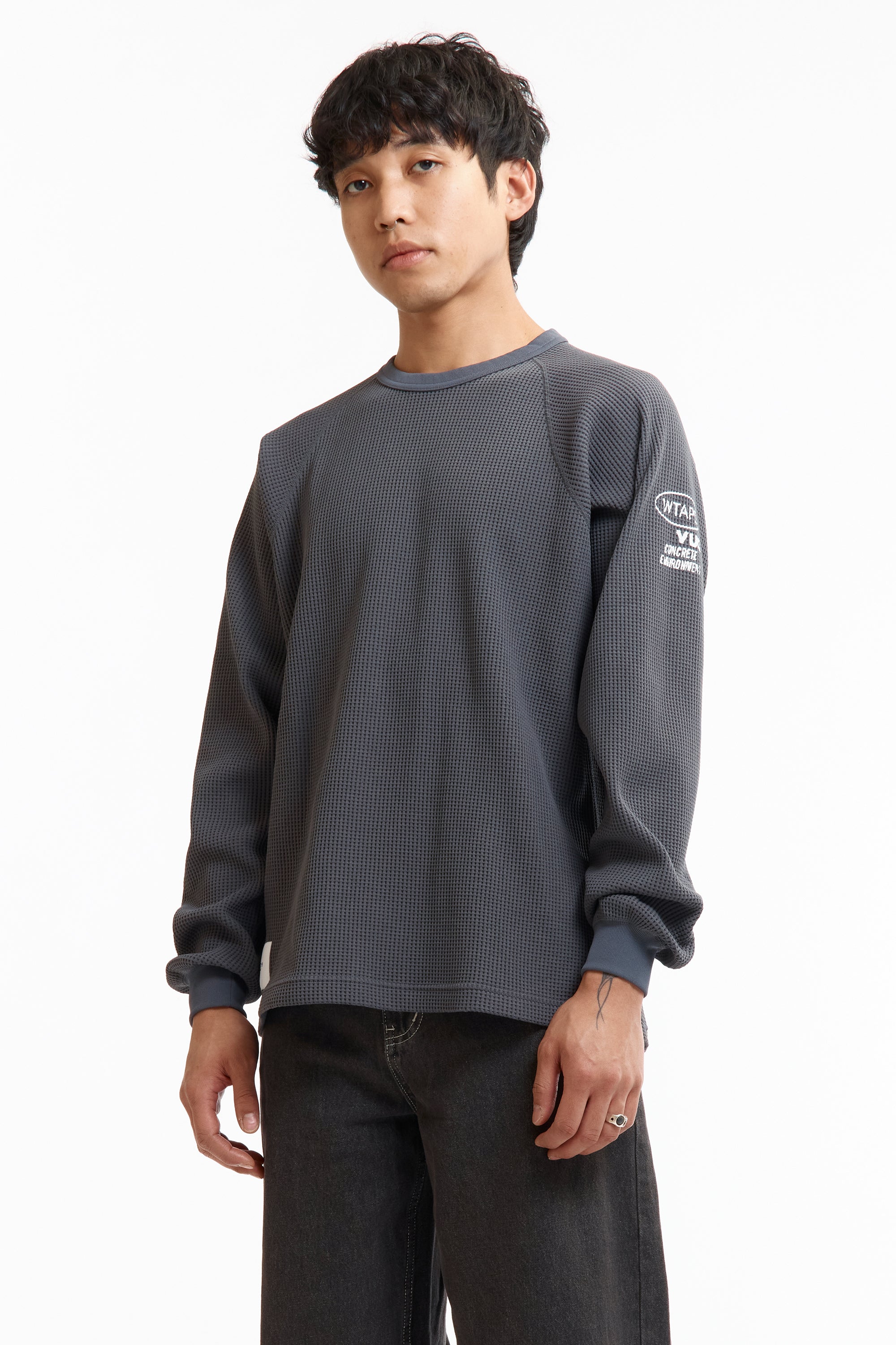 The SS26 WAFFLE POLY LS GREY available online with global shipping, and in PAM Stores Melbourne and Sydney.