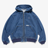 The SS26 DENIM COTTON DOOM JACKET INDIGO available online with global shipping, and in PAM Stores Melbourne and Sydney.