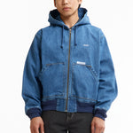 The SS26 DENIM COTTON DOOM JACKET INDIGO available online with global shipping, and in PAM Stores Melbourne and Sydney.