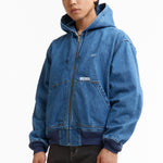 The SS26 DENIM COTTON DOOM JACKET INDIGO available online with global shipping, and in PAM Stores Melbourne and Sydney.