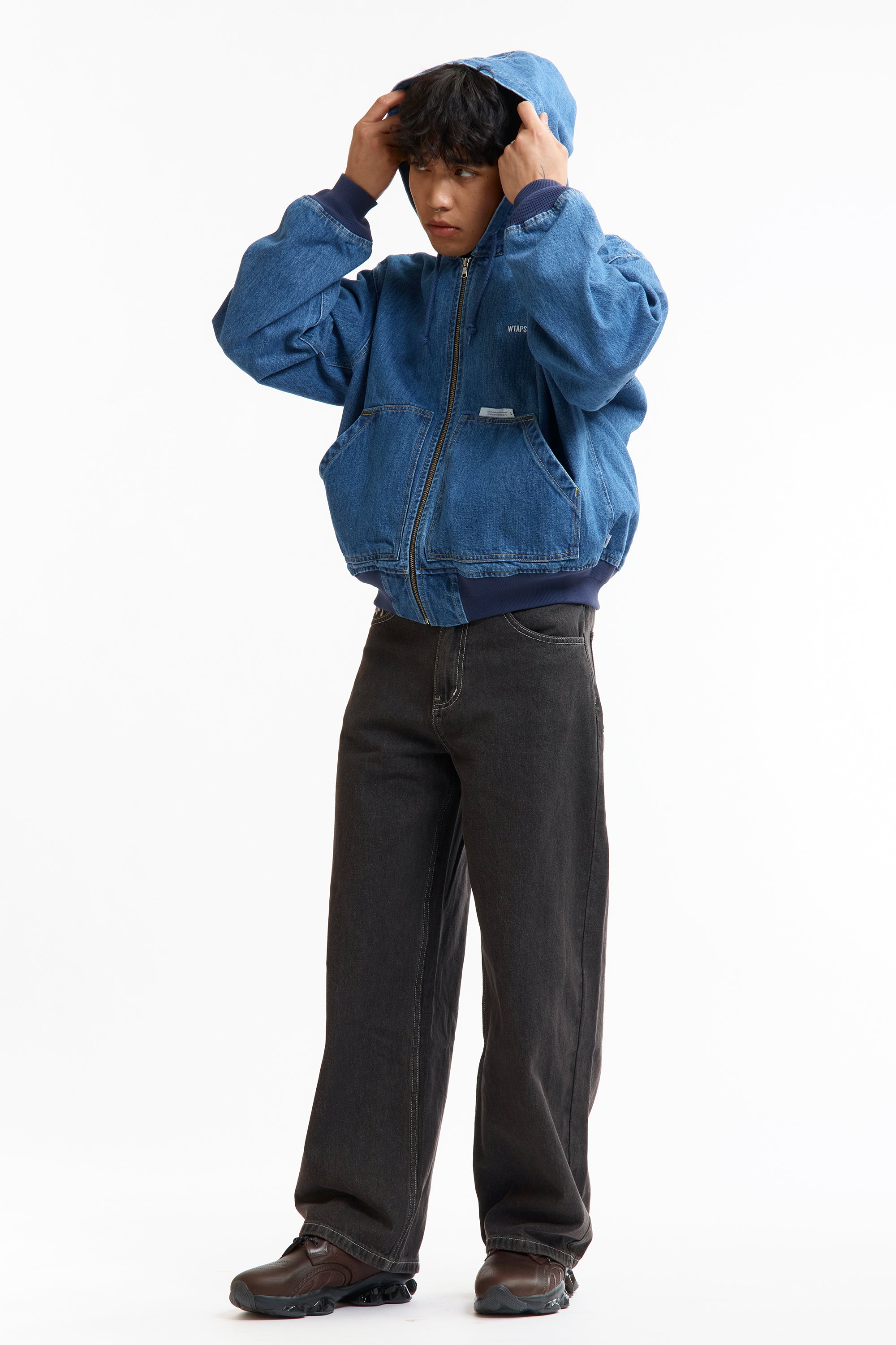The SS26 DENIM COTTON DOOM JACKET INDIGO available online with global shipping, and in PAM Stores Melbourne and Sydney.