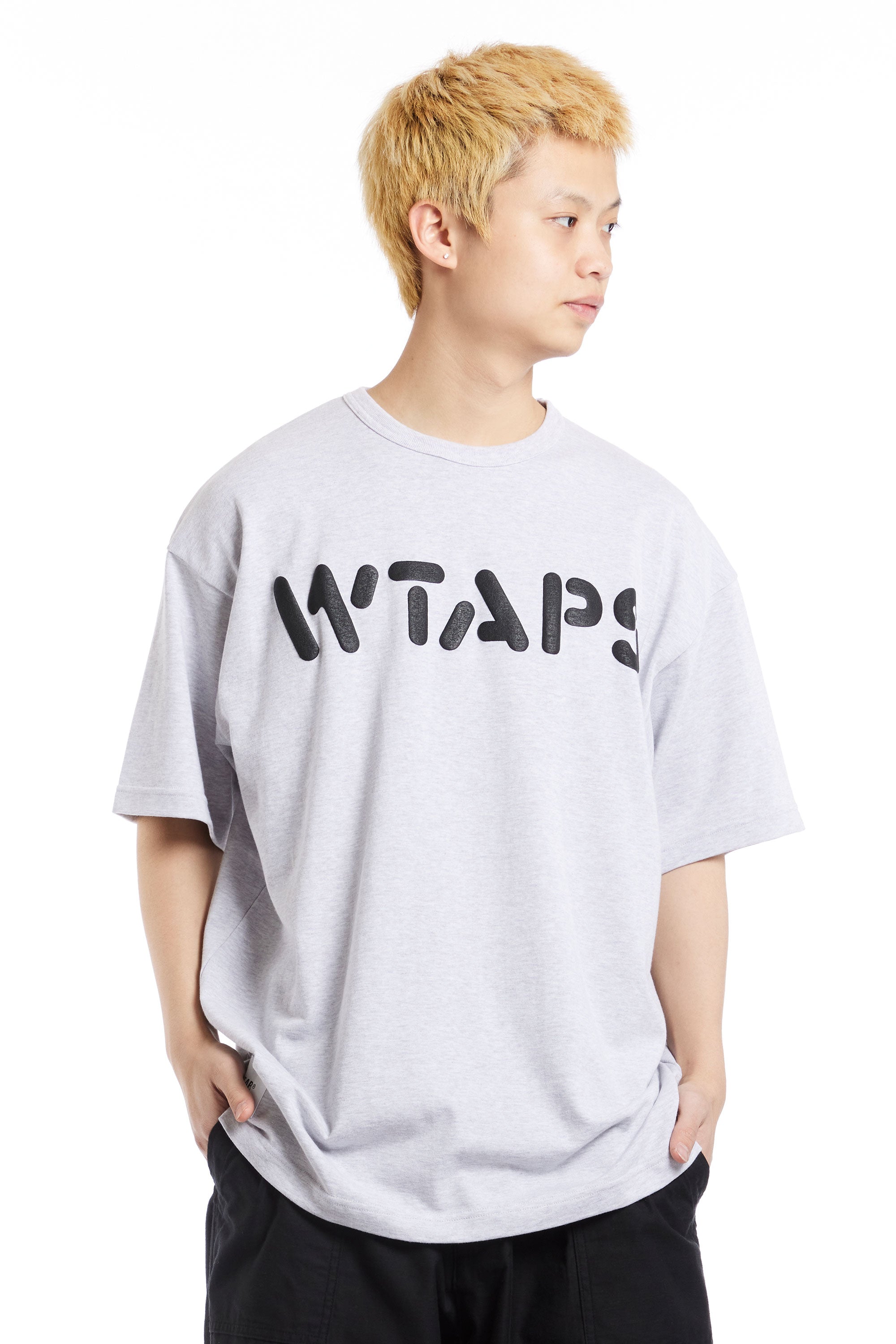 The WTAPS - STENCIL LOGO TEE OBJ 05 SS24 ASH GREY available online with global shipping, and in PAM Stores Melbourne and Sydney.