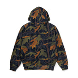 Washed Tree Camo Zip Hoodie Black