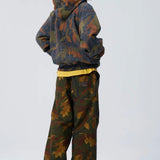 Washed Tree Camo Zip Hoodie Black