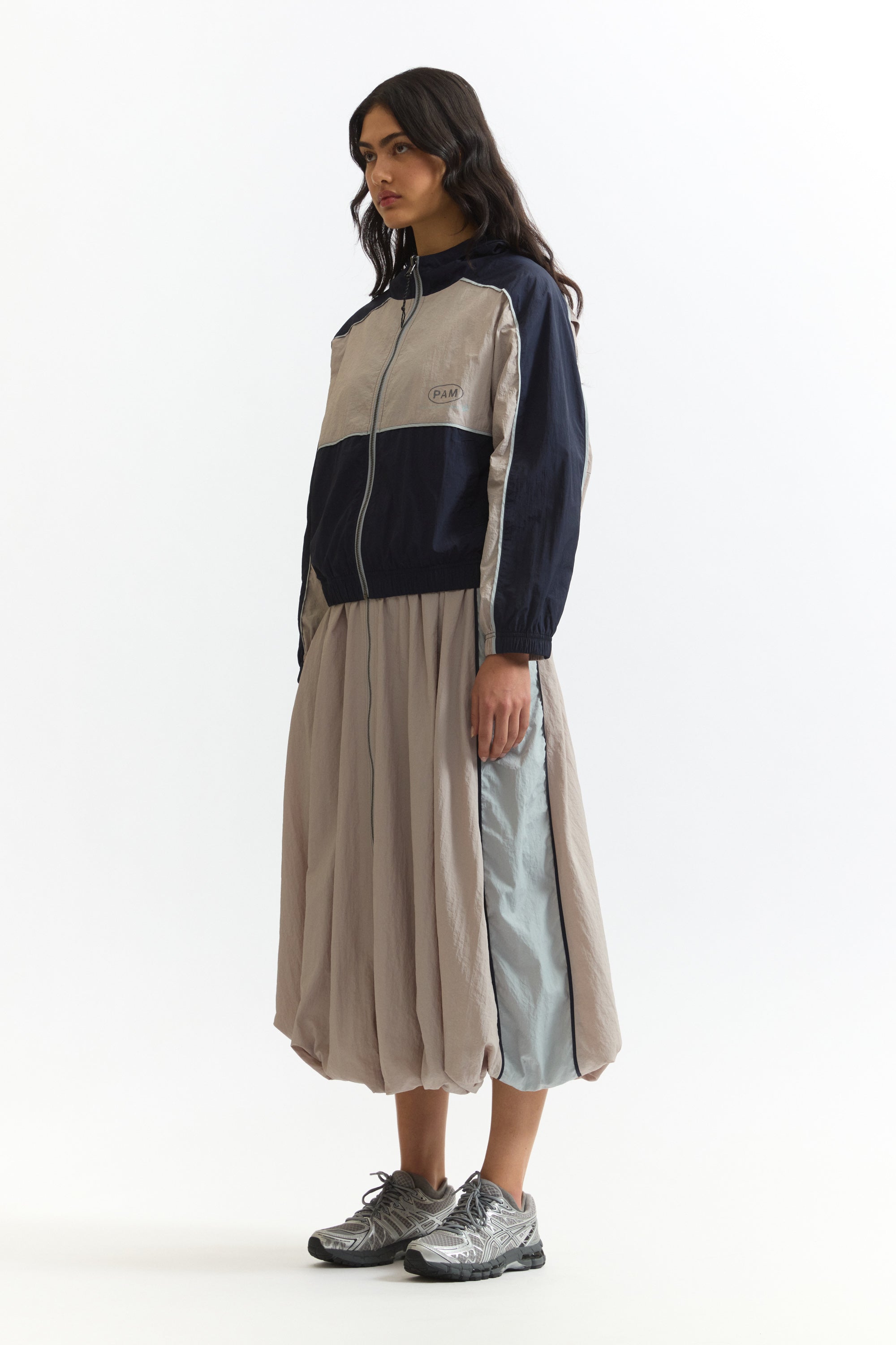 The DOUBLE DEALING ZIP THROUGH JACKET available online with global shipping, and in PAM Stores Melbourne and Sydney.