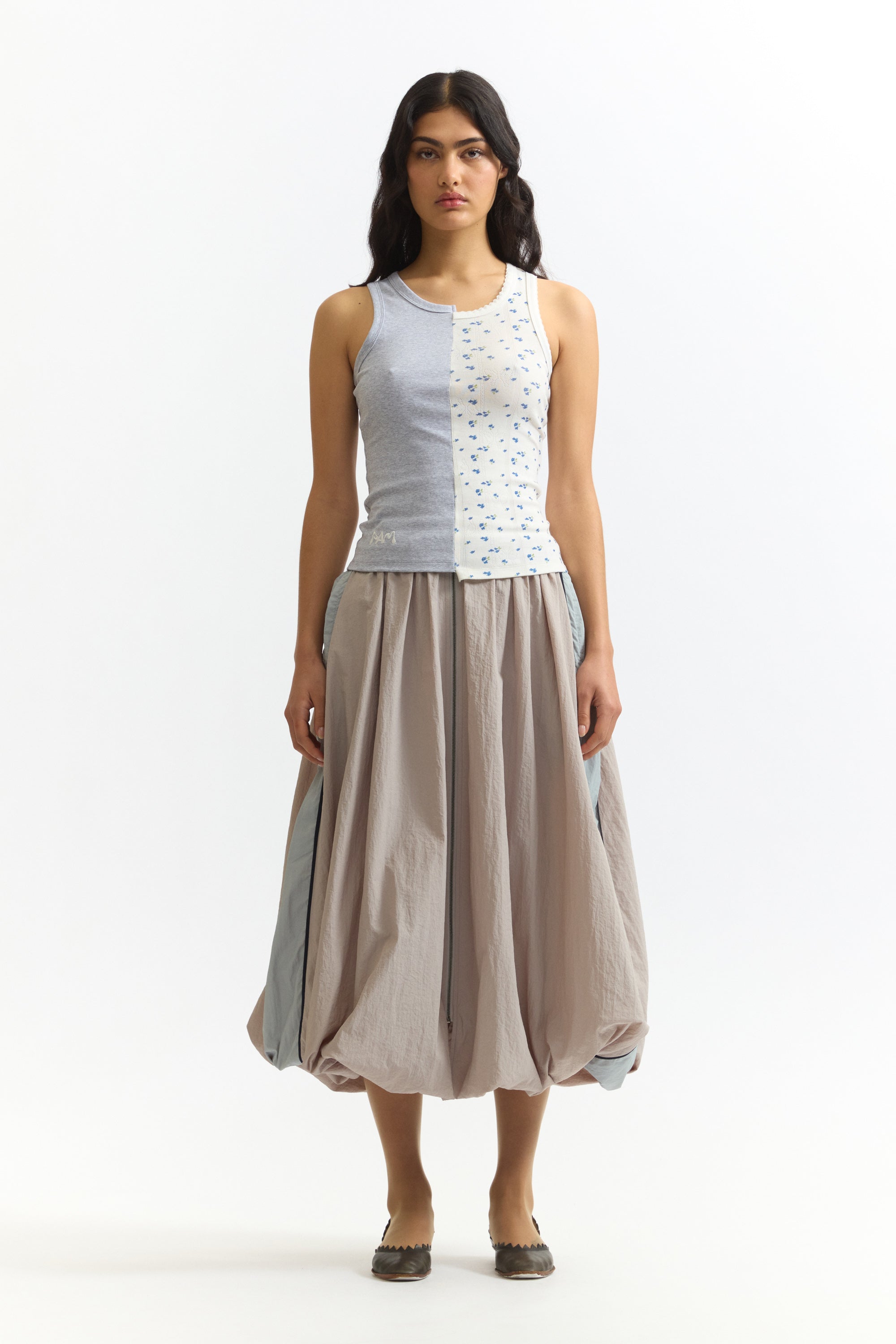 The SMOKE AND MIRRORS SPLIT RACER TANK available online with global shipping, and in PAM Stores Melbourne and Sydney.