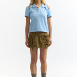 The APPARITION TWISTED POLO TOP available online with global shipping, and in PAM Stores Melbourne and Sydney.