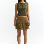 The HOCUS POCUS TIE-UP MINI SKIRT available online with global shipping, and in PAM Stores Melbourne and Sydney.