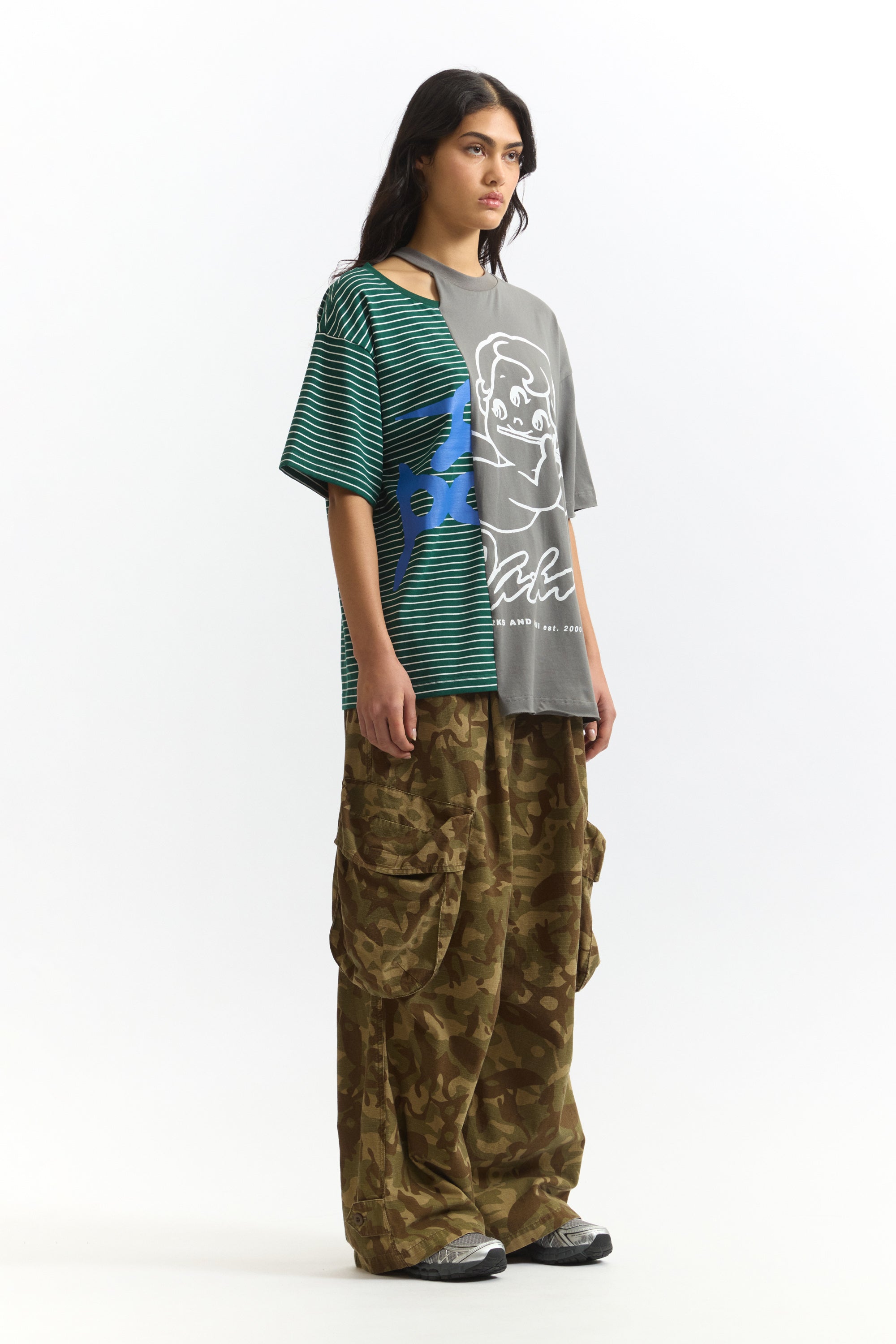 The SPLIT SS TEE FROM AFAR available online with global shipping, and in PAM Stores Melbourne and Sydney.