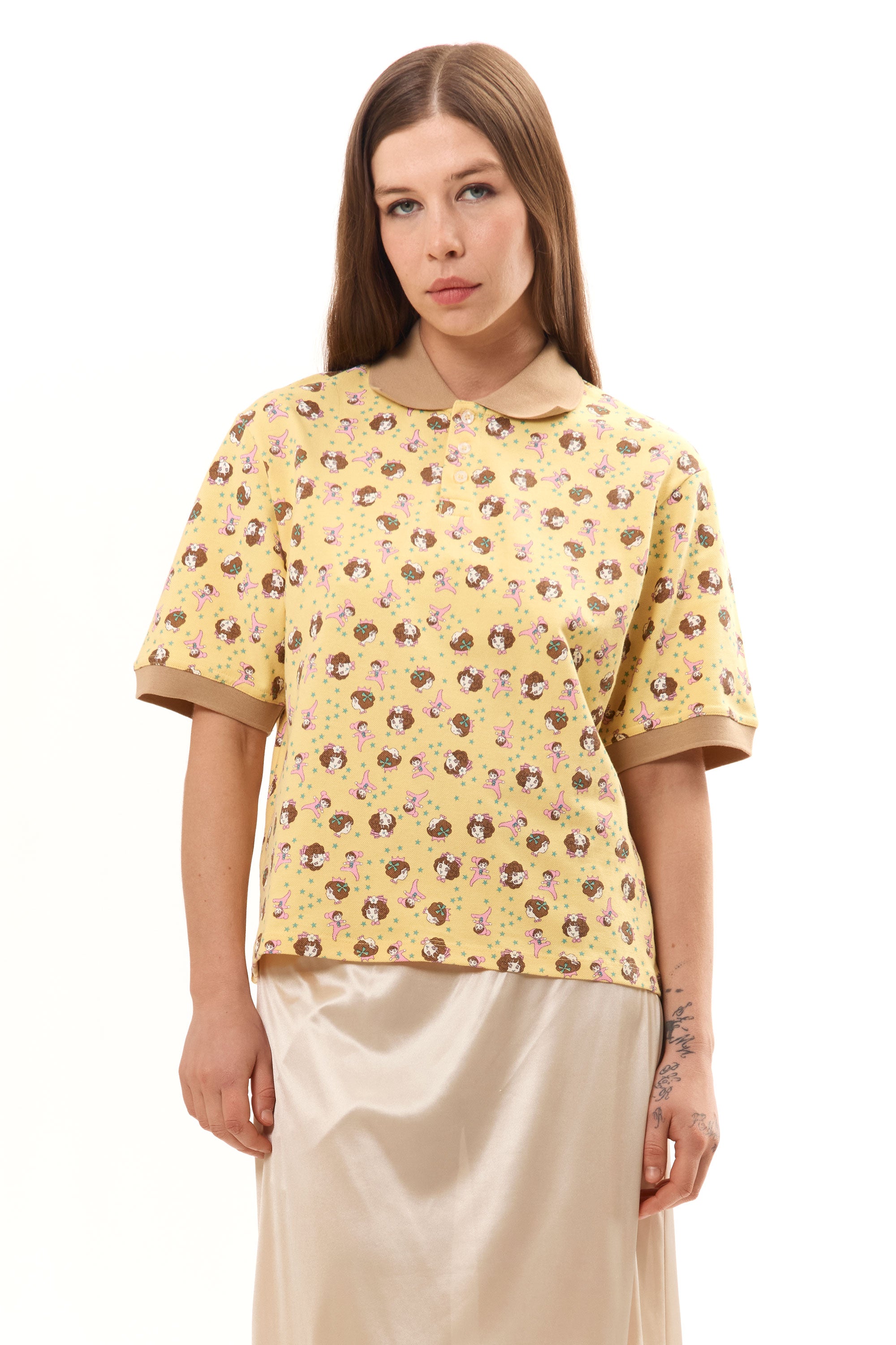 The GIRL BABY YELLOW POLO SHIRT available online with global shipping, and in PAM Stores Melbourne and Sydney.