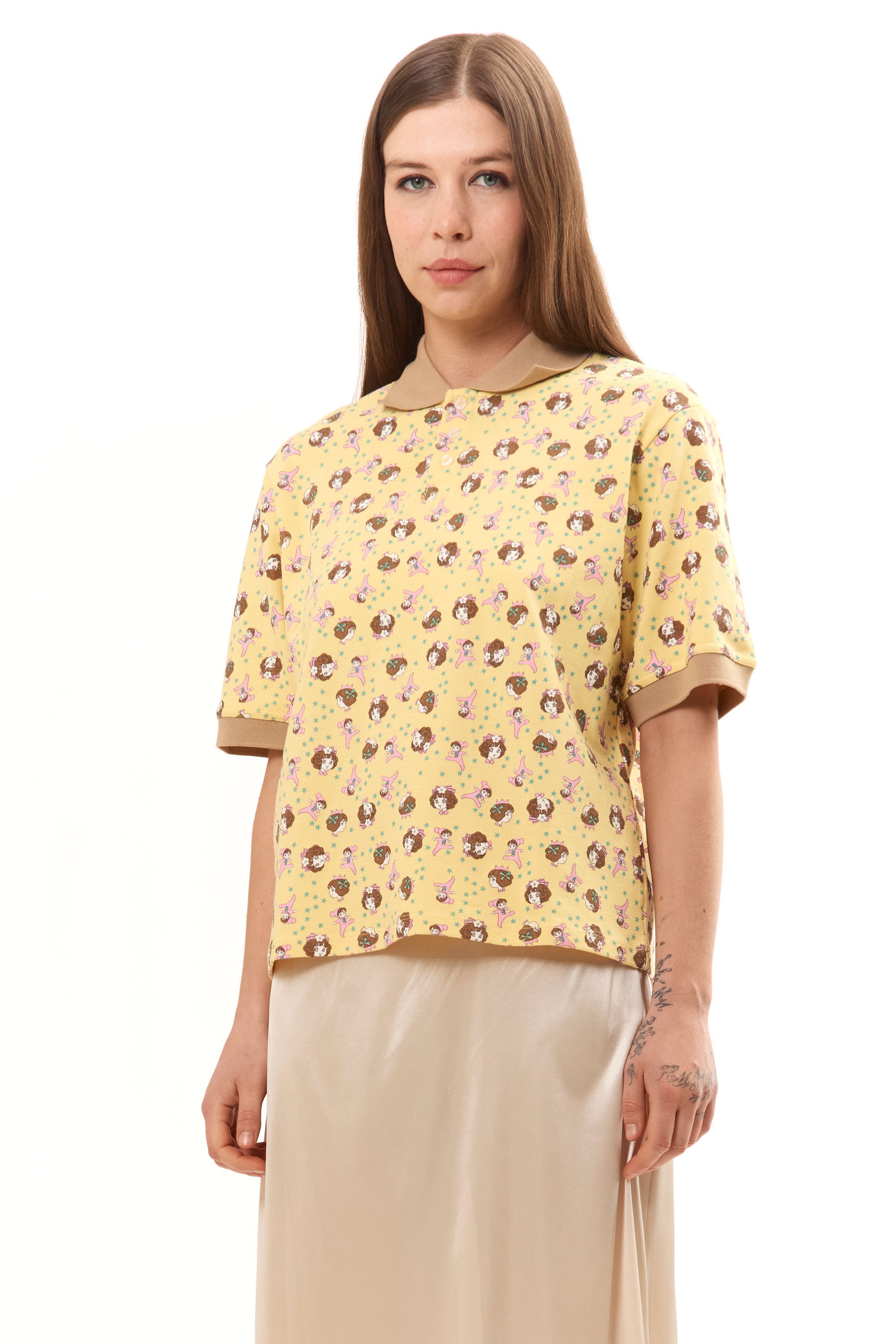 The GIRL BABY YELLOW POLO SHIRT available online with global shipping, and in PAM Stores Melbourne and Sydney.