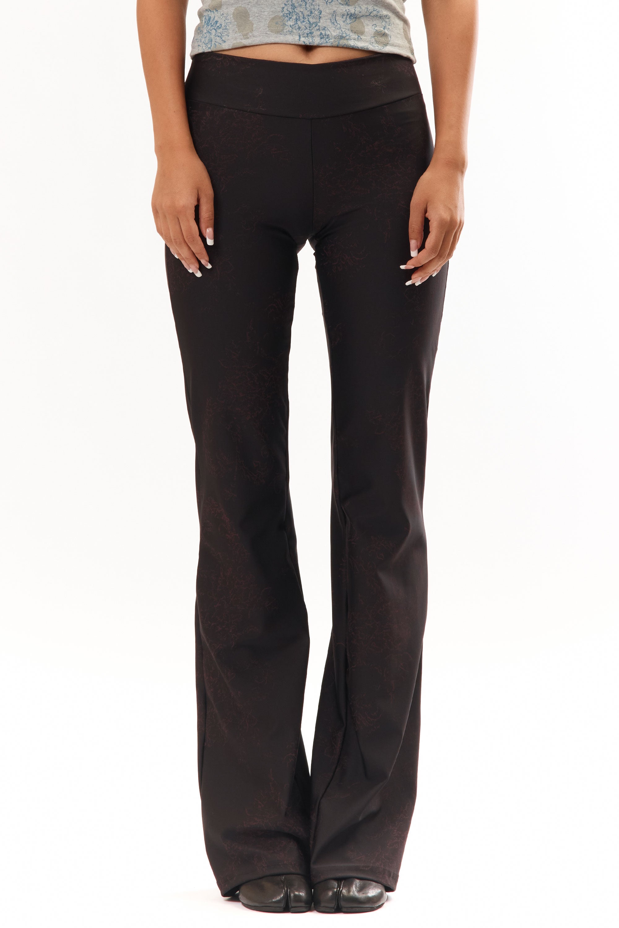 The Floral Print Yoga Pant Dark Purple Black available online with global shipping, and in PAM Stores Melbourne and Sydney.