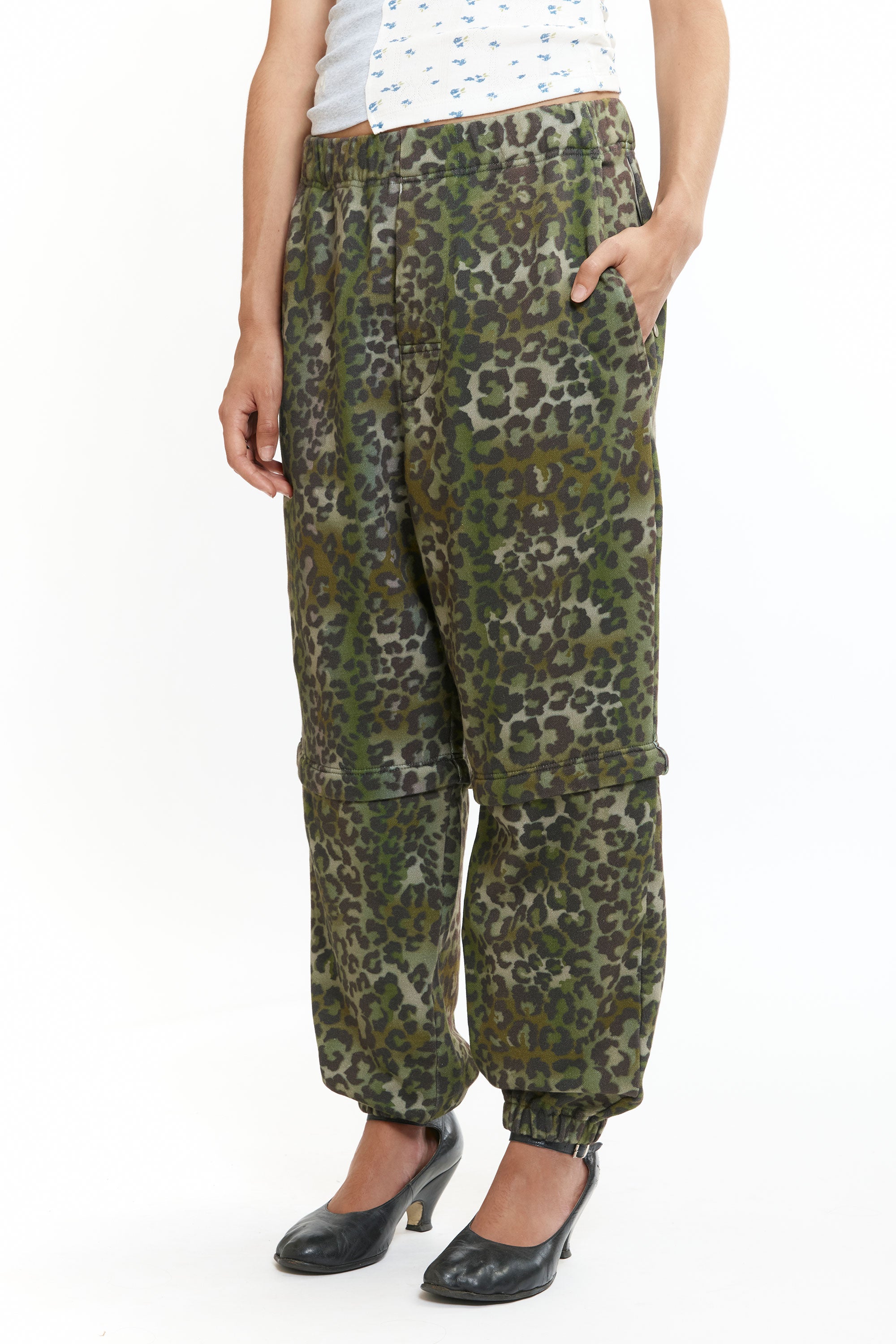 The CONVERTIBLE SWEATPANTS LEOPARD available online with global shipping, and in PAM Stores Melbourne and Sydney.
