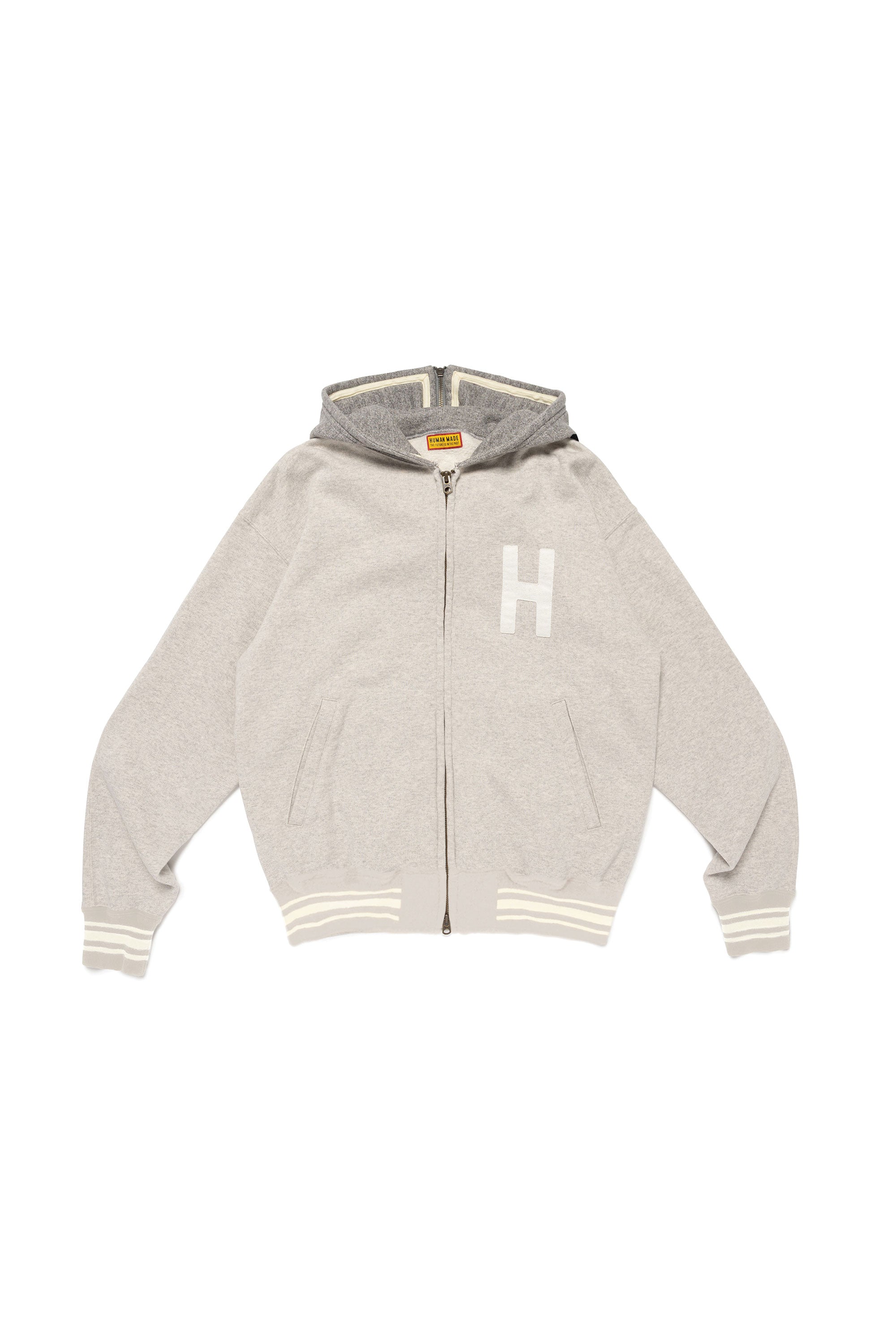 The ZIP-UP HOODIE GREY available online with global shipping, and in PAM Stores Melbourne and Sydney.