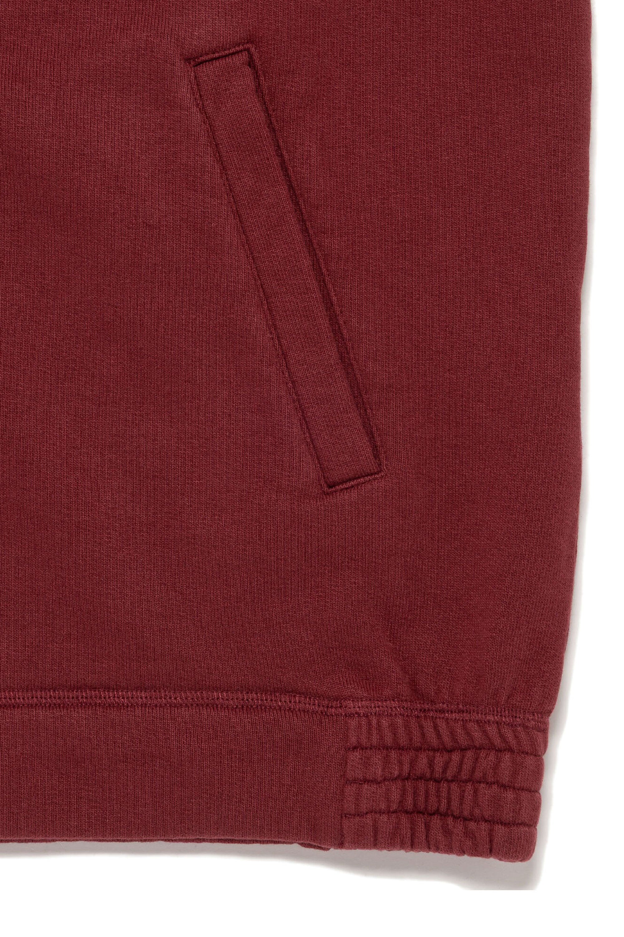 The ZIP-UP SWEATSHIRT BURGUNDY available online with global shipping, and in PAM Stores Melbourne and Sydney.
