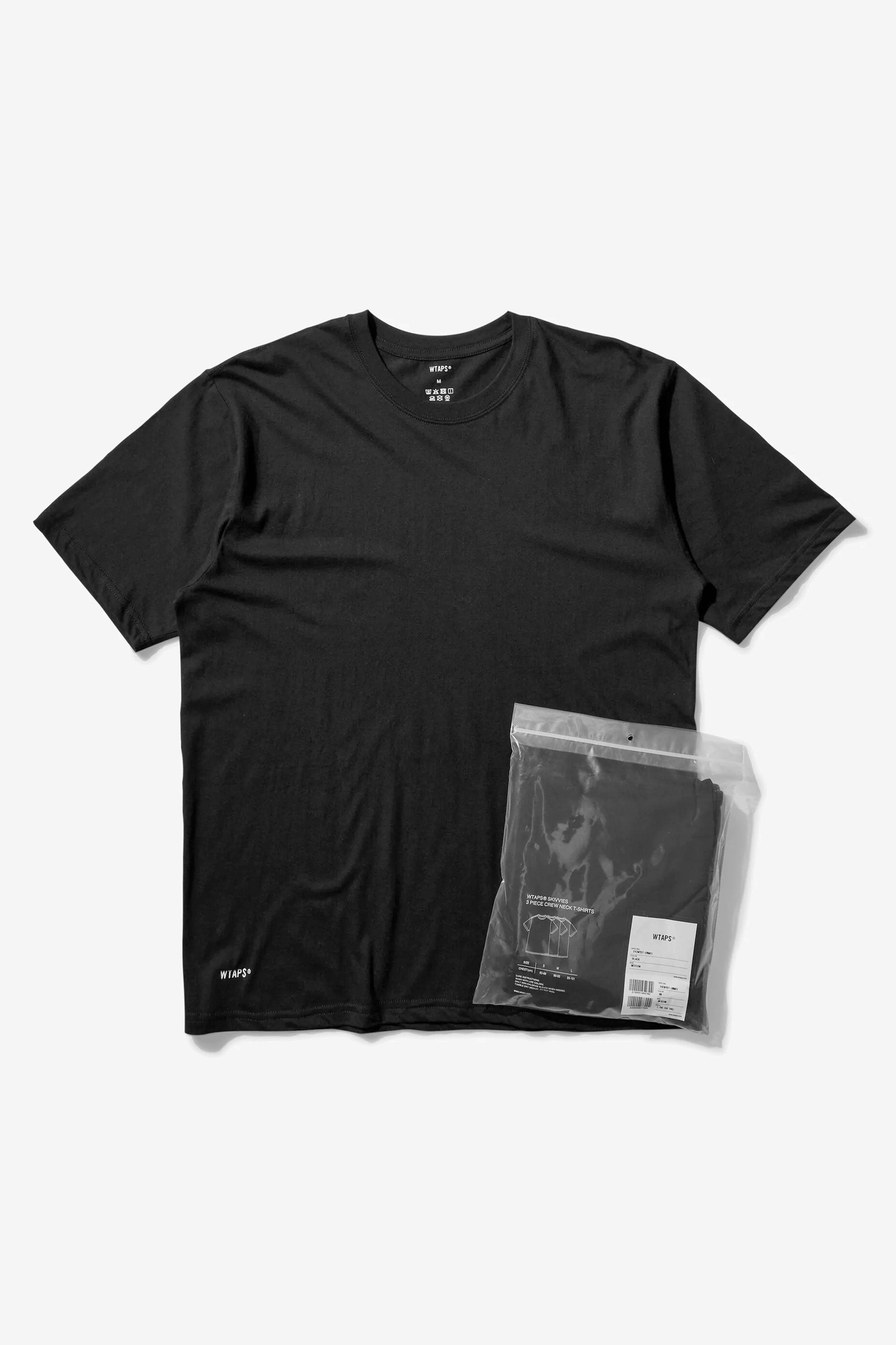 The SKIVVIES BASIC TEE 3 PACK BLACK  available online with global shipping, and in PAM Stores Melbourne and Sydney.