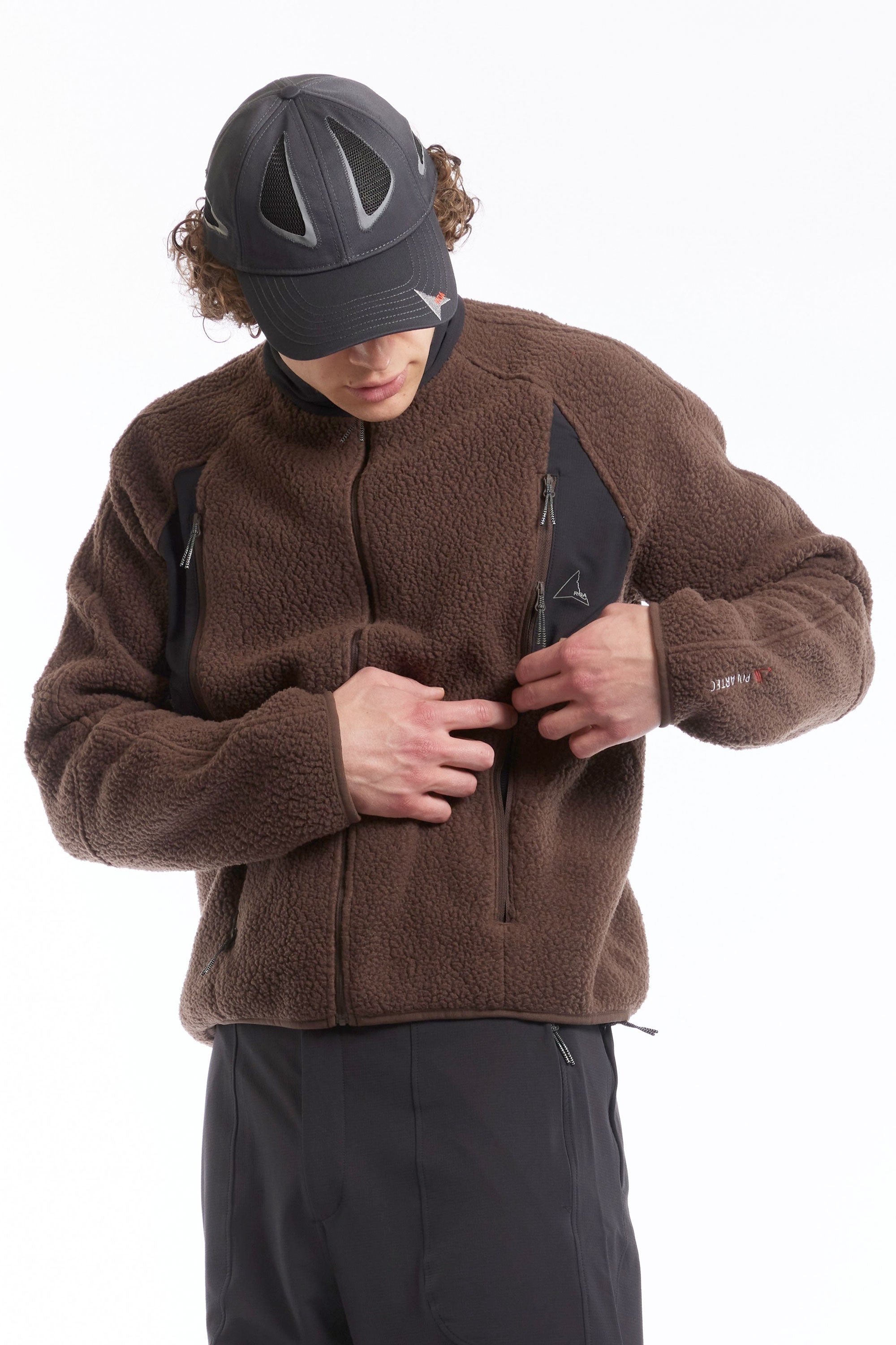 The POLARTEC FLEECE JACKET DARK BROWN  available online with global shipping, and in PAM Stores Melbourne and Sydney.