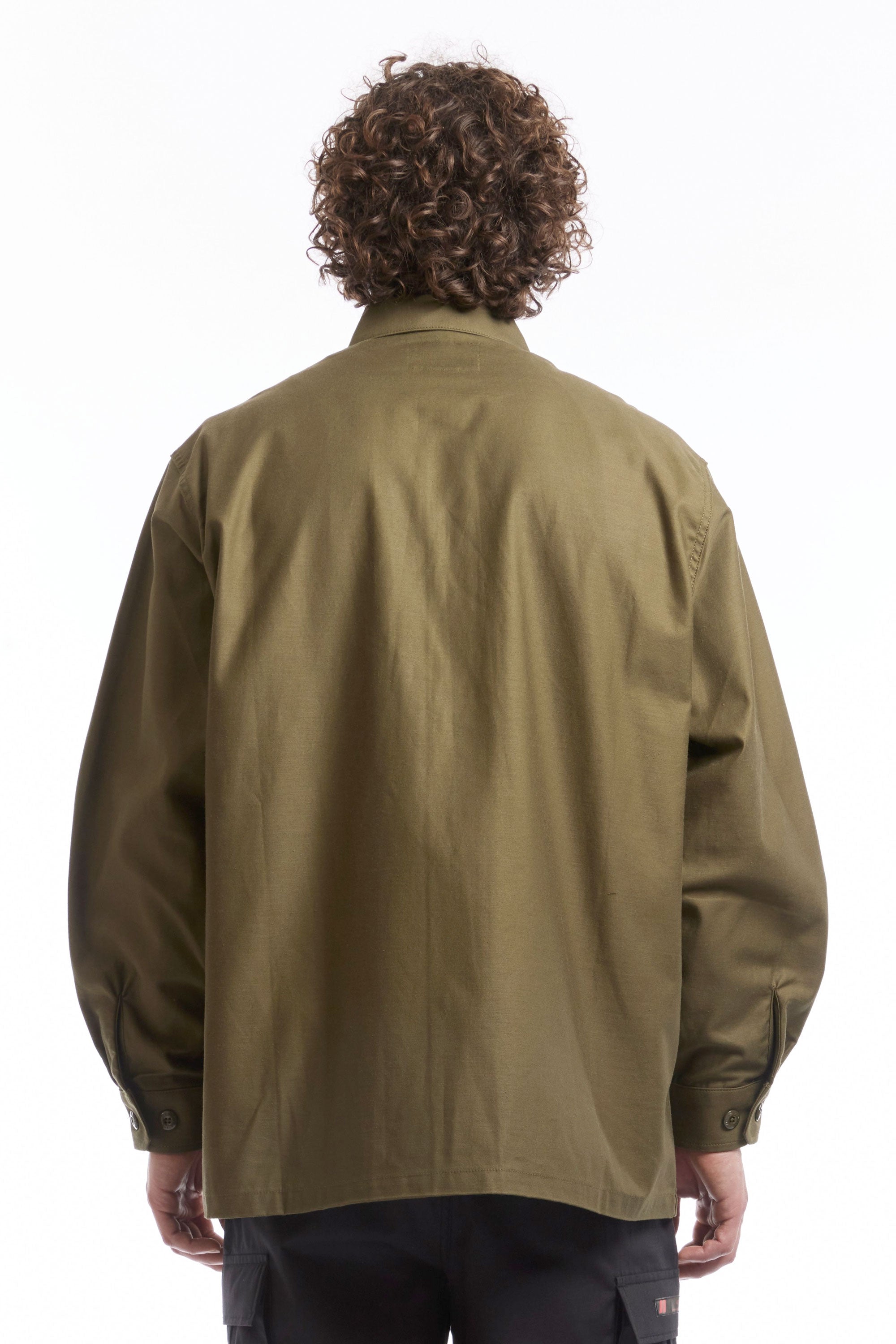 The CBW LS COTTON SATIN SHIRT OLIVE DRAB  available online with global shipping, and in PAM Stores Melbourne and Sydney.