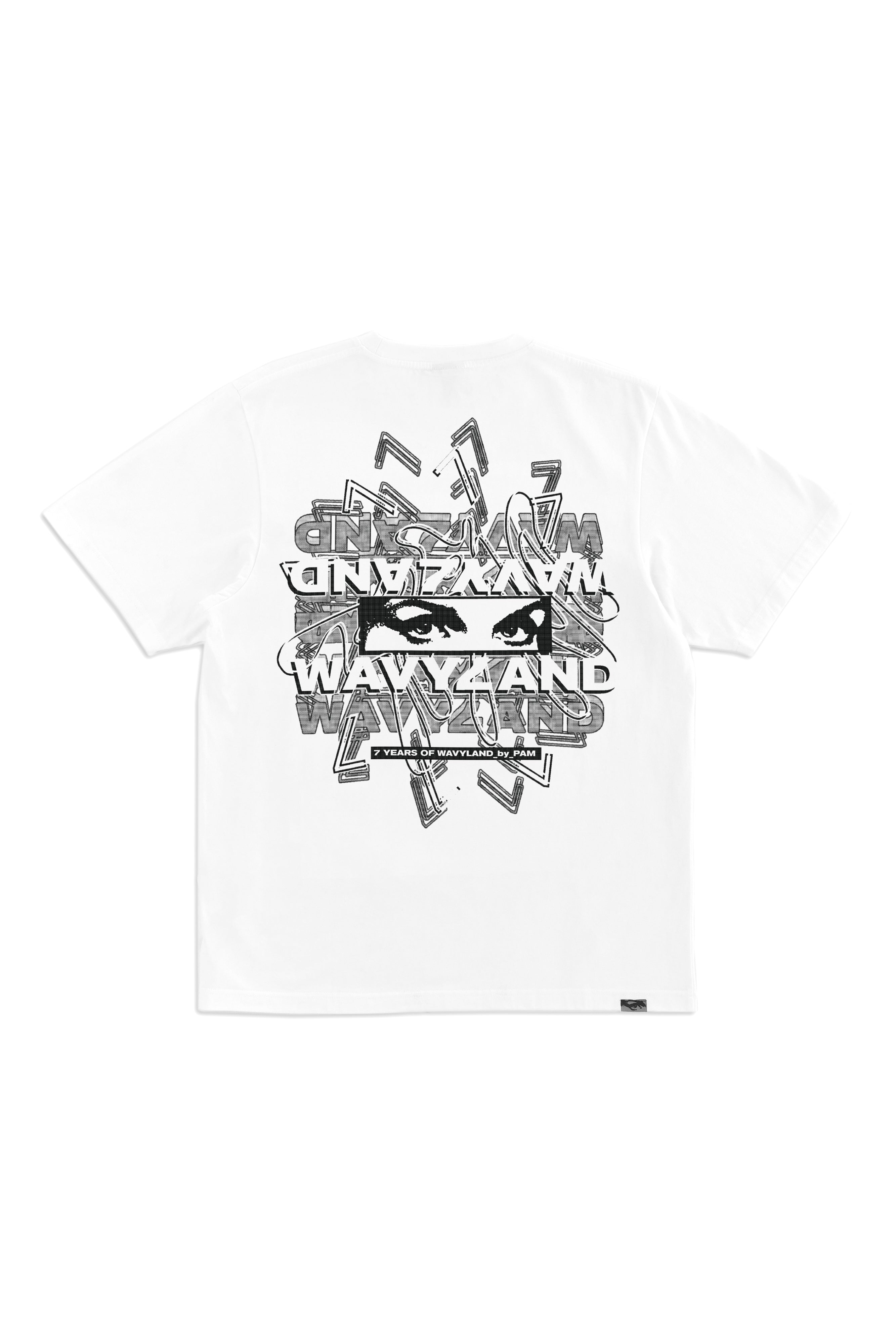 The 7 YEAR ANNIVERSARY SS TEE - WHITE available online with global shipping, and in PAM Stores Melbourne and Sydney.