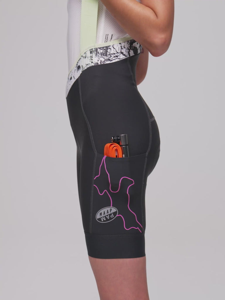 The Women's MAAP x P.A.M. 4.0 4.0 Team Bib Evo Cargo available online with global shipping, and in PAM Stores Melbourne and Sydney.