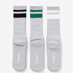 The CLASSIC 3PAC SOCKS GRAY  available online with global shipping, and in PAM Stores Melbourne and Sydney.