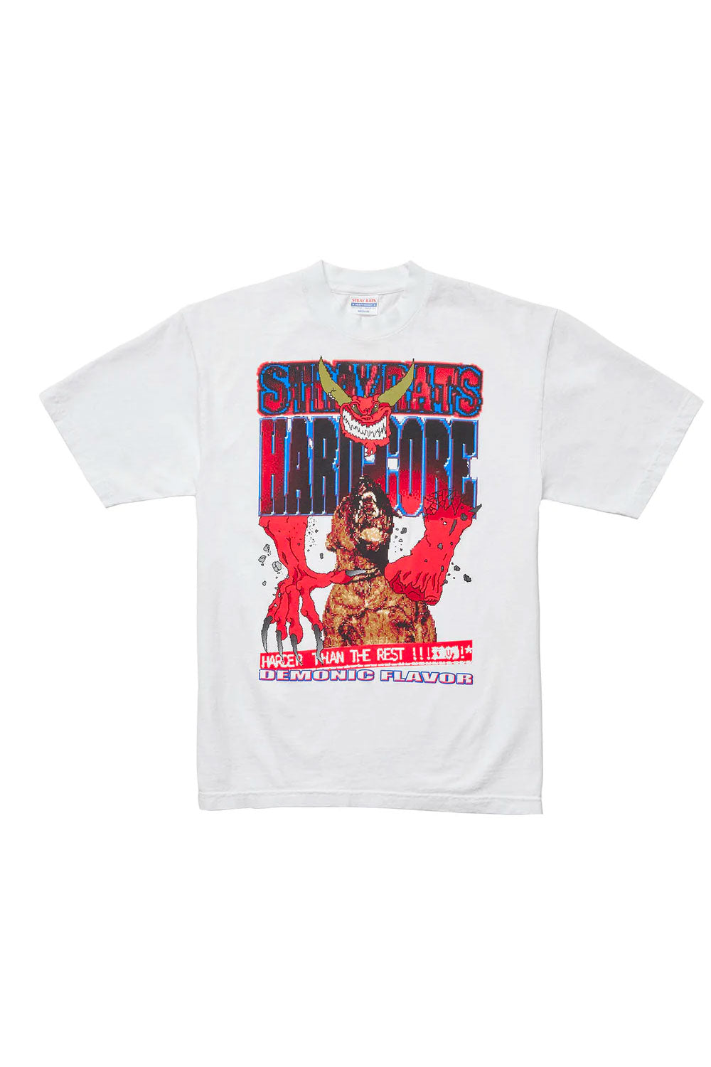 The STRAY RATS - HARD-CORE TEE WHITE available online with global shipping, and in PAM Stores Melbourne and Sydney.