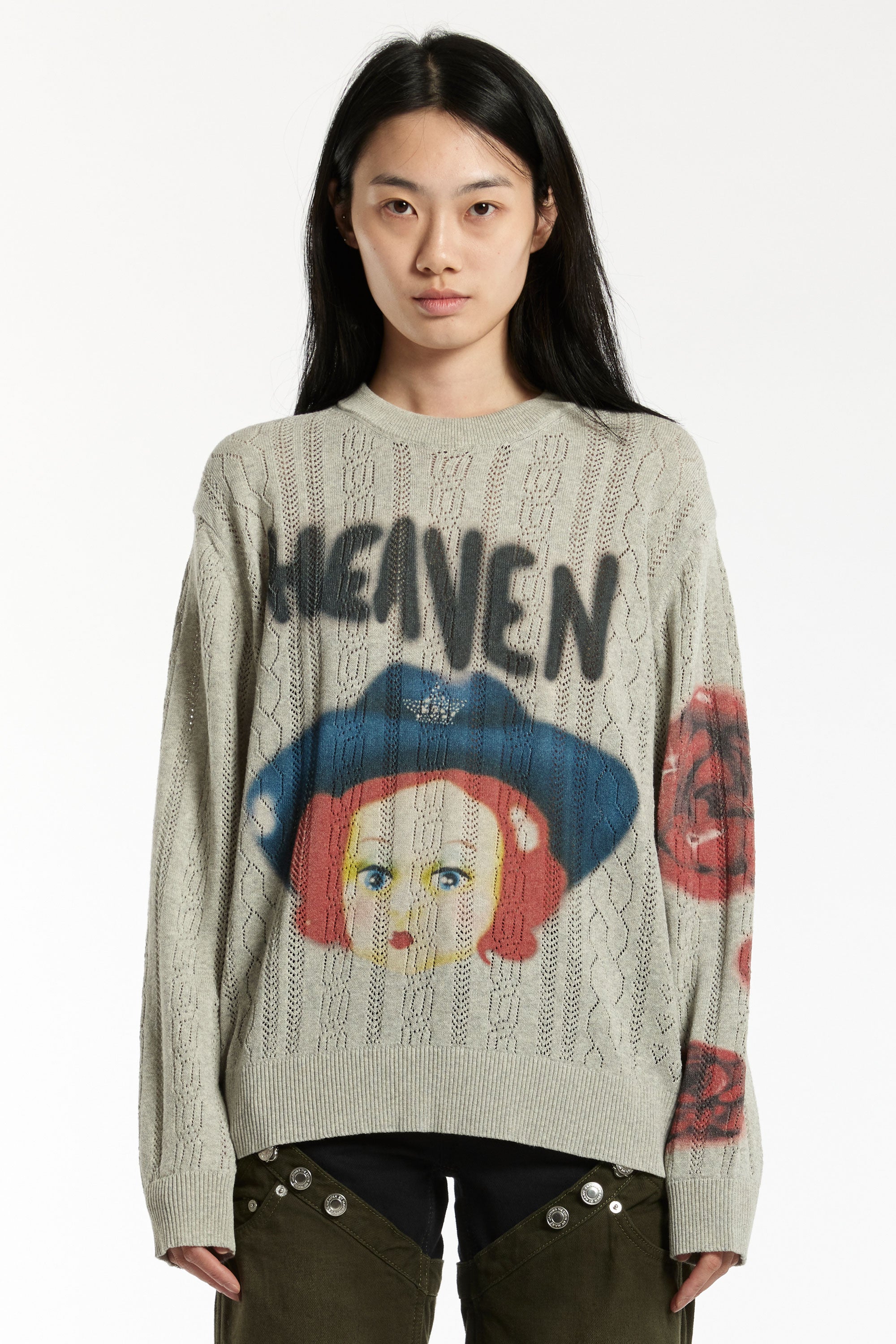 The HEAVEN - AIRBRUSH PRINT SWEATER  available online with global shipping, and in PAM Stores Melbourne and Sydney.