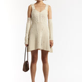 HEAVEN - CABLEKNITTED DRESS WITH GLOVES