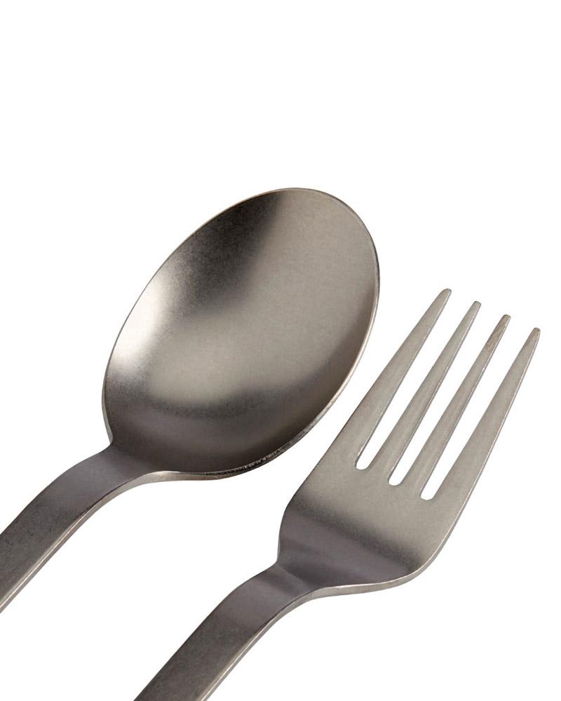 The SNOW PEAK - TITANIUM FORK & SPOON SET  available online with global shipping, and in PAM Stores Melbourne and Sydney.