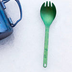The SNOW PEAK - TITANIUM SPORK GREEN available online with global shipping, and in PAM Stores Melbourne and Sydney.